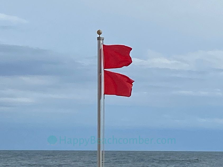 Double Red Flags on Florida Beach