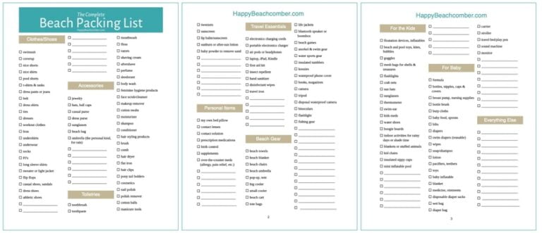 Best Beach Packing List for Family or Singles [FREE Printable!]