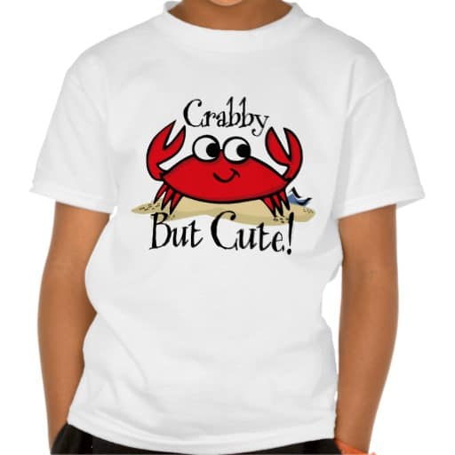 Crabby but cute t-shirt for kids - Zazzle