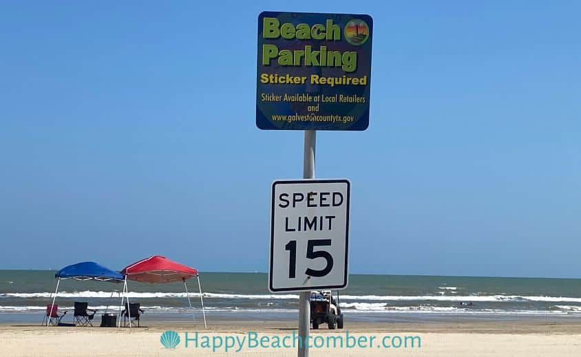 Beach Parking Sign